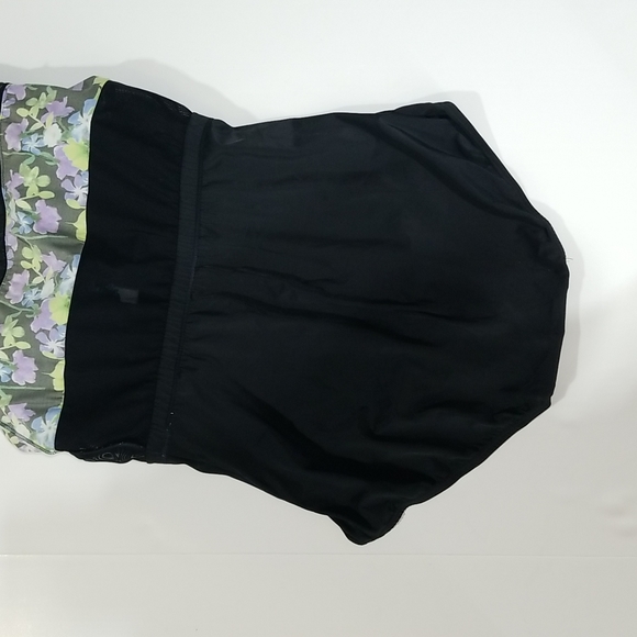 BLAIR Black Blue & Purple Pansie One Piece Dress Swimsuit - Picture 5 of 15